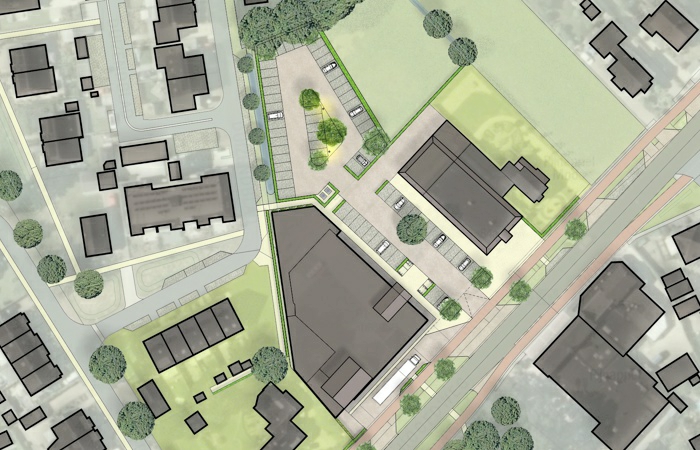 terreininrichting, stedenbouwkundig plan, parkeerterrein, laden en lossen