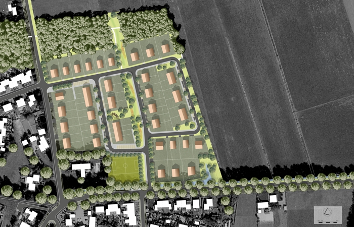 Verkavelingsplan van de uitbreidng Borgwijk in Luttenberg, Raalte