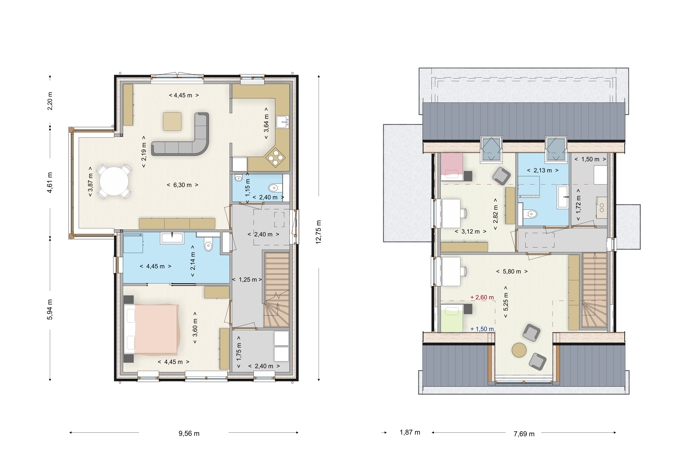 Woningplattegronden van de vrijstaande woning