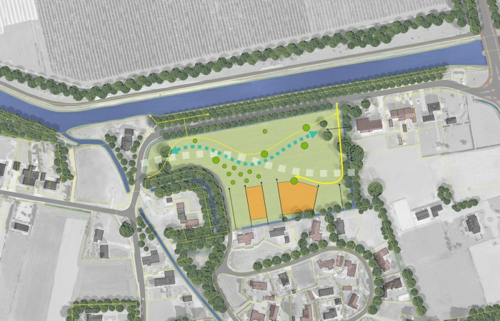 concept, woningbouw, riviergeul, natuurontwikkeling, stedenbouwkundig plan, waterberging, Zetten