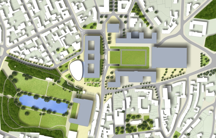  Nieuw Bauhaus-Museum in Weimar stedenbouwkundig plan