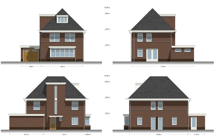 Gevelbeelden van de herenhuizen